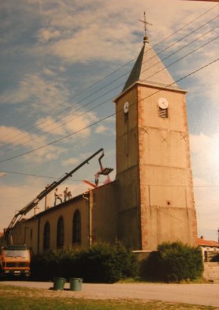 Eglise - Changement du coq 1991