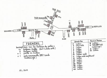 Emplacement des linteaux Fréménil